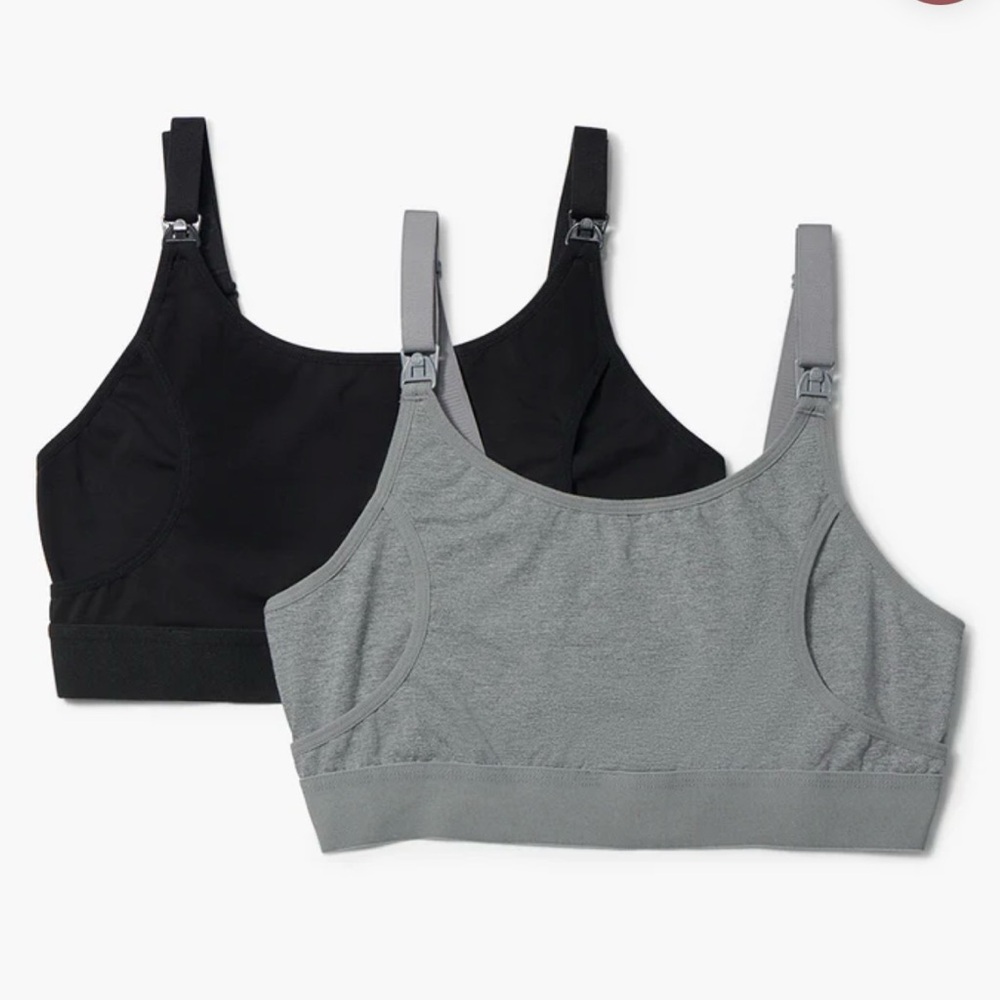 Comfort Clip Nursing Bralette - Black & Gray